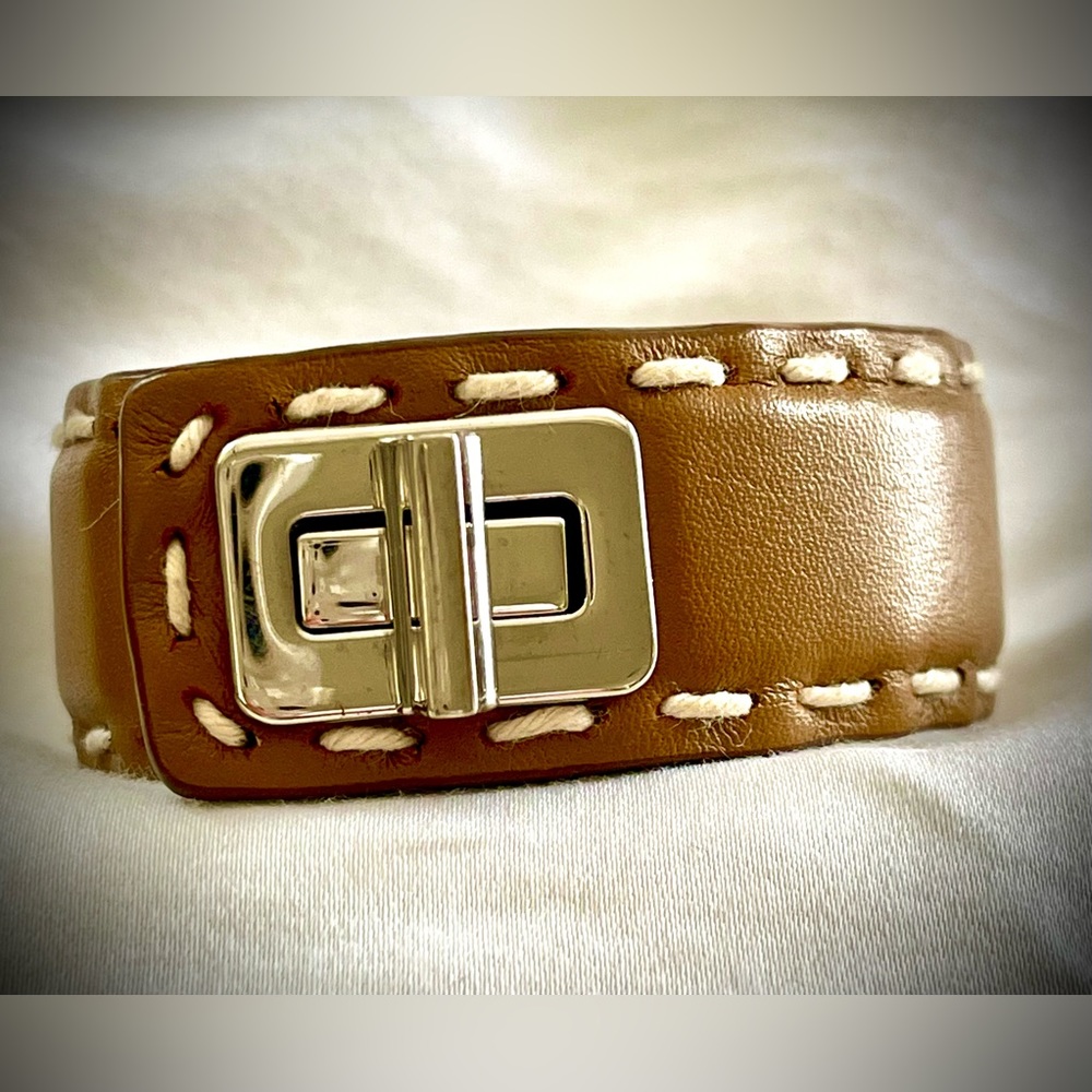 PRADA SILVER/LEATHER BRACELET